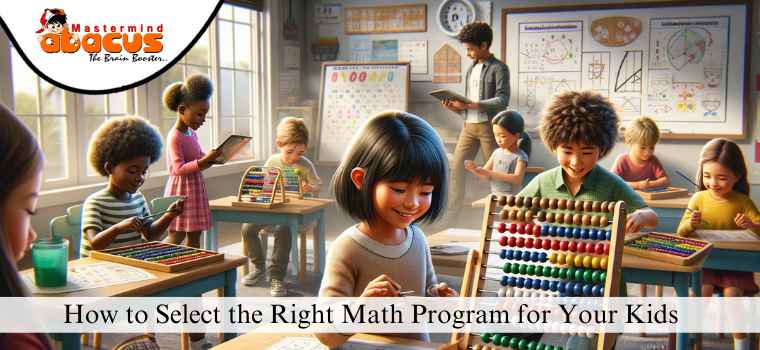 Children enjoying a fun math activity, highlighting the joy of learning mathematics in a mastermind abacus classroom setting