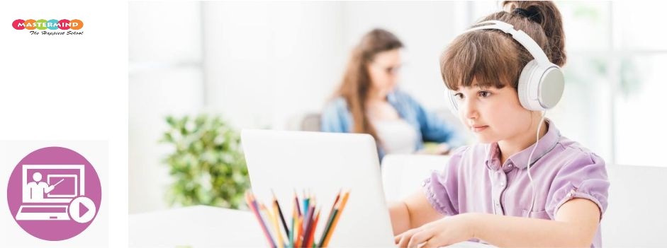 Student attending online class 