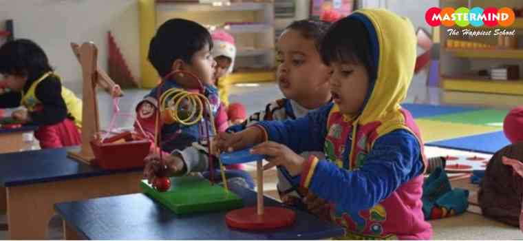 Preprimary school kids performing activities