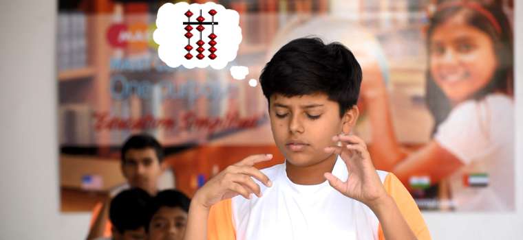 Student Performing Abacus Based Mental Math